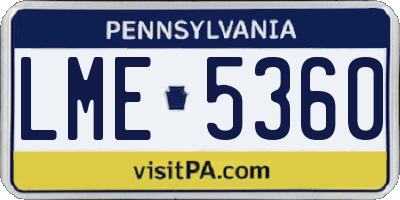 PA license plate LME5360