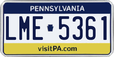 PA license plate LME5361