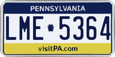PA license plate LME5364