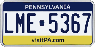 PA license plate LME5367