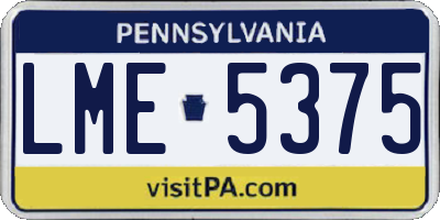 PA license plate LME5375