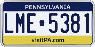 PA license plate LME5381