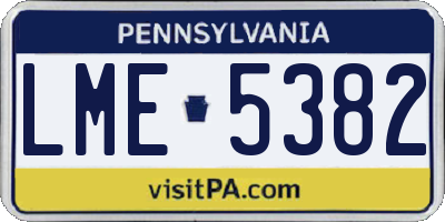 PA license plate LME5382