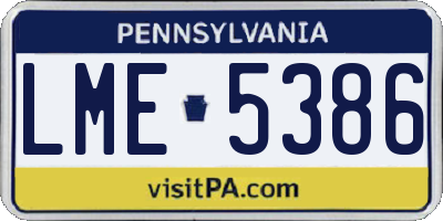 PA license plate LME5386