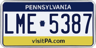 PA license plate LME5387