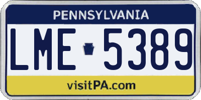 PA license plate LME5389