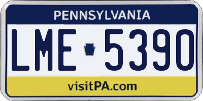 PA license plate LME5390