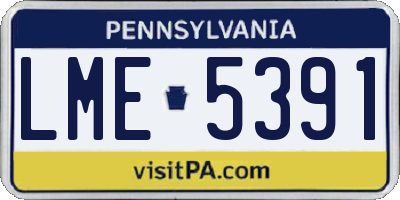 PA license plate LME5391