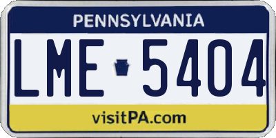 PA license plate LME5404