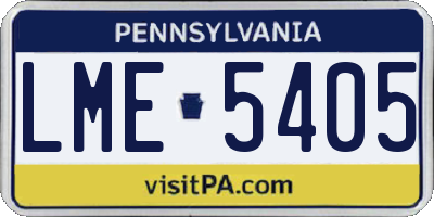 PA license plate LME5405