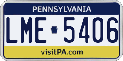 PA license plate LME5406