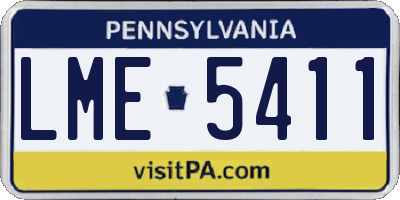 PA license plate LME5411