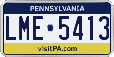 PA license plate LME5413