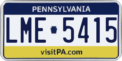 PA license plate LME5415