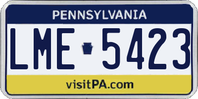 PA license plate LME5423