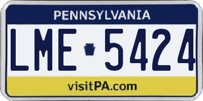 PA license plate LME5424