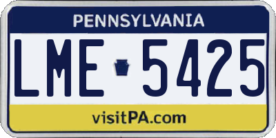 PA license plate LME5425