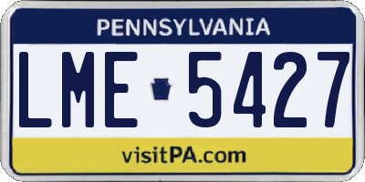PA license plate LME5427