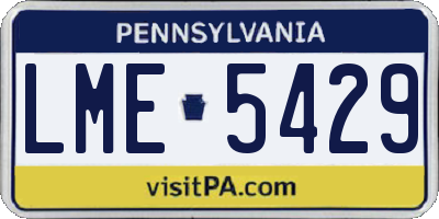 PA license plate LME5429