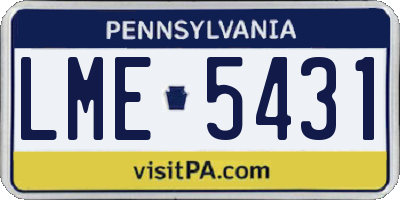 PA license plate LME5431