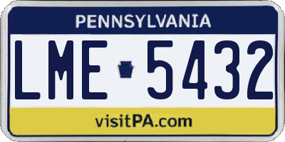 PA license plate LME5432