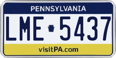 PA license plate LME5437