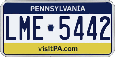 PA license plate LME5442
