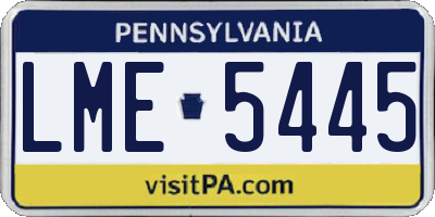 PA license plate LME5445