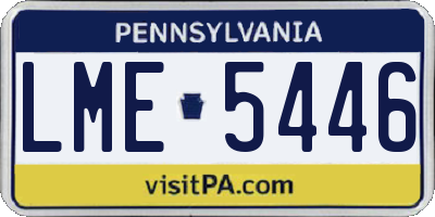 PA license plate LME5446