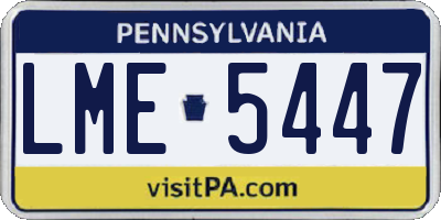 PA license plate LME5447