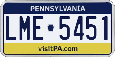 PA license plate LME5451