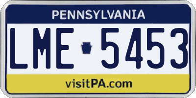 PA license plate LME5453