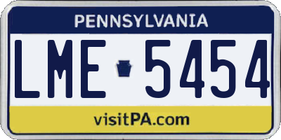 PA license plate LME5454