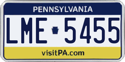 PA license plate LME5455