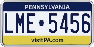 PA license plate LME5456