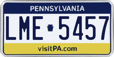 PA license plate LME5457