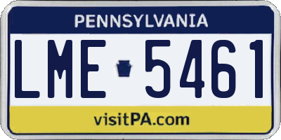 PA license plate LME5461