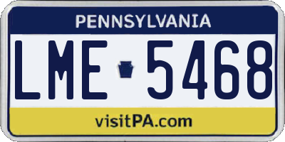 PA license plate LME5468