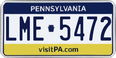 PA license plate LME5472