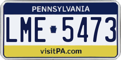 PA license plate LME5473