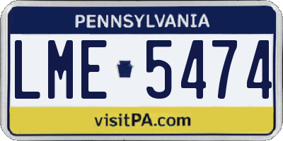 PA license plate LME5474