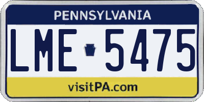 PA license plate LME5475