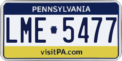 PA license plate LME5477