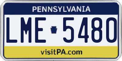 PA license plate LME5480