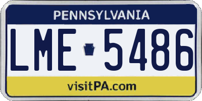 PA license plate LME5486