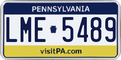 PA license plate LME5489