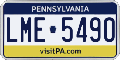 PA license plate LME5490