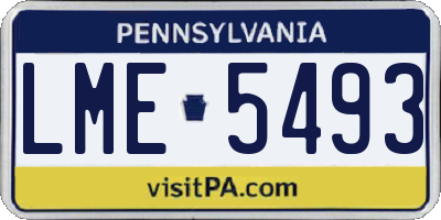 PA license plate LME5493