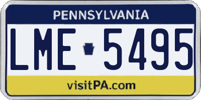 PA license plate LME5495