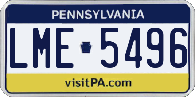 PA license plate LME5496
